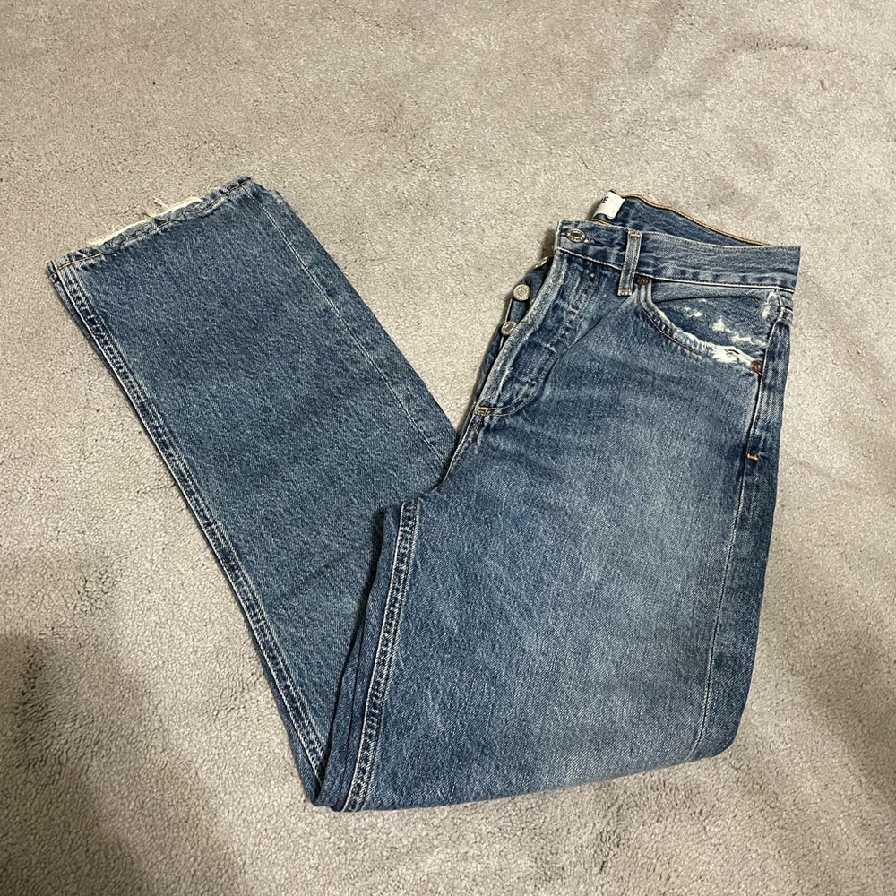 NWT Agolde riley high rise straight crop